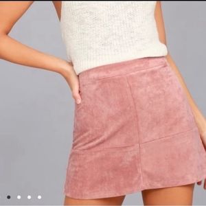 Lulu's Dusty Rose Suade Skirt